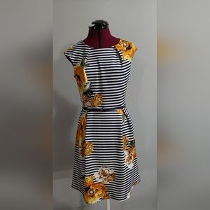 ENFOCUS STUDIO Floral Stripe Dress Size 10